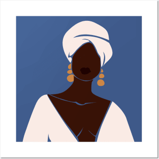 Black Woman White Turban Posters and Art